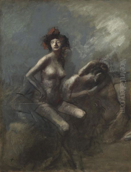 Les Nymphes Oil Painting by Jean-Louis Forain