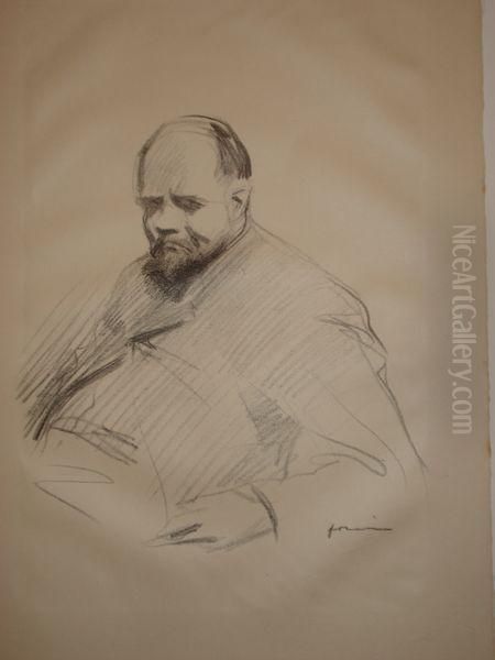 Portrait De Vollard Oil Painting by Jean-Louis Forain