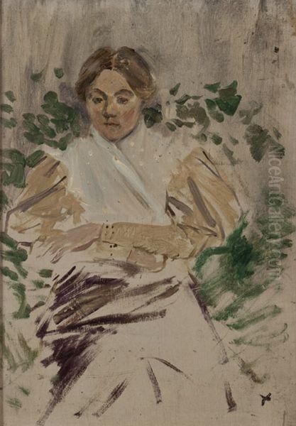 Jeune Femme Dans Un Jardin Oil Painting by Jean-Louis Forain