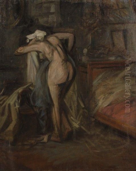 Femme A Sa Toilette Oil Painting by Jean-Louis Forain