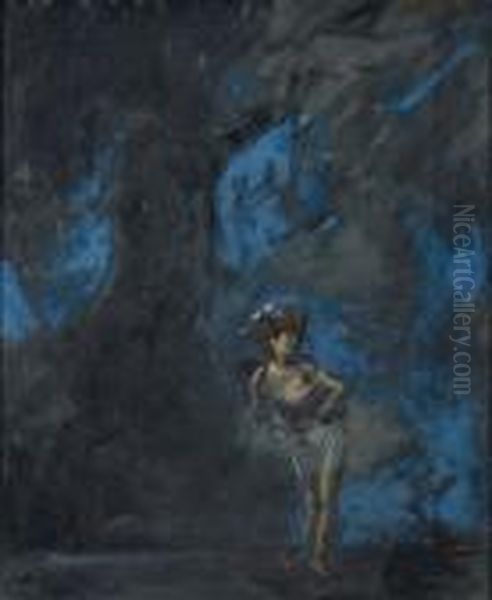 Dancer In Front Of A Set Oil Painting by Jean-Louis Forain