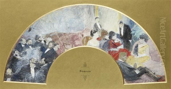 Projet D'eventail : Fete Galante Oil Painting by Jean-Louis Forain