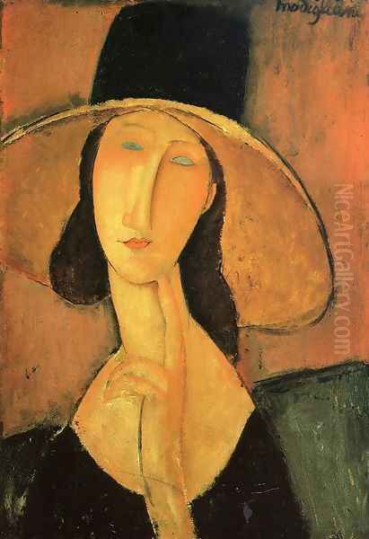 Portrait of a Woman with Hat Oil Painting by Amedeo Modigliani