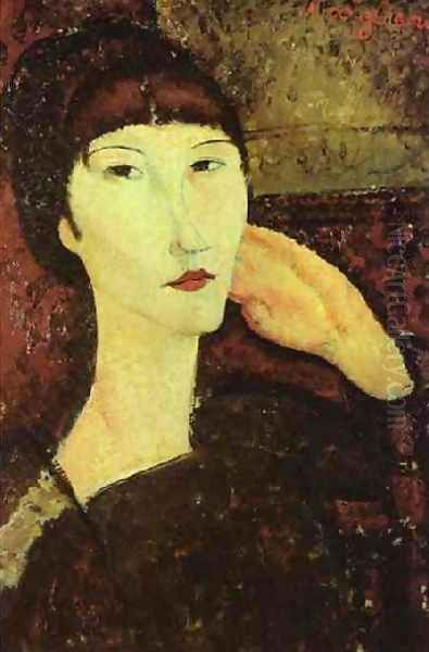 Adrienne Woman With Bangs Oil Painting by Amedeo Modigliani