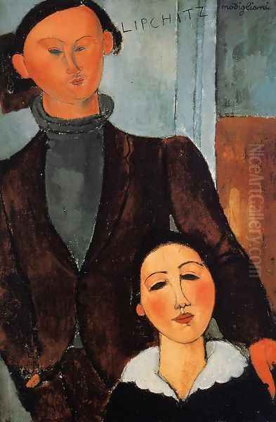 Jacques Lipchitz and His Wife Oil Painting by Amedeo Modigliani