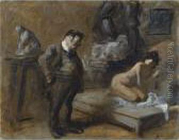 Atelier De L'artiste Oil Painting by Jean-Louis Forain