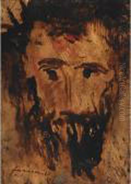 Head Of Christ (detail For Ecce Homo) Oil Painting by Jean-Louis Forain