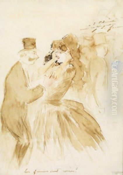 Scene Galante Oil Painting by Jean-Louis Forain