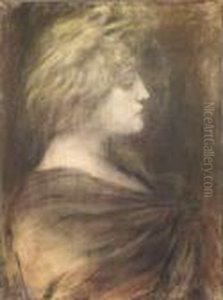 Portrait De Femme De Profil Oil Painting by Jean-Louis Forain