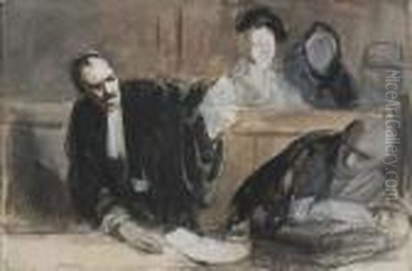 Avocats Plaidant Oil Painting by Jean-Louis Forain