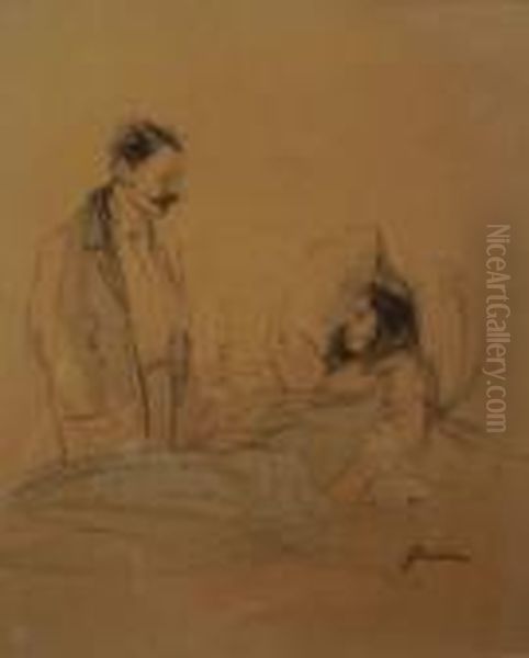 Visite Au Malade Oil Painting by Jean-Louis Forain