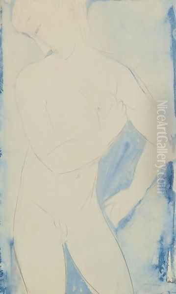 Jeune garcon nu Oil Painting by Amedeo Modigliani