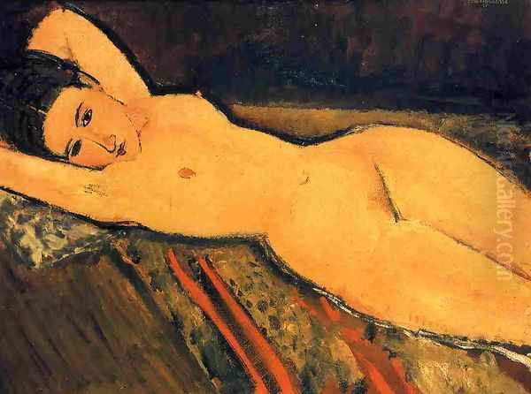 Reclining Nude, Arms Folded under Her Head Oil Painting by Amedeo Modigliani