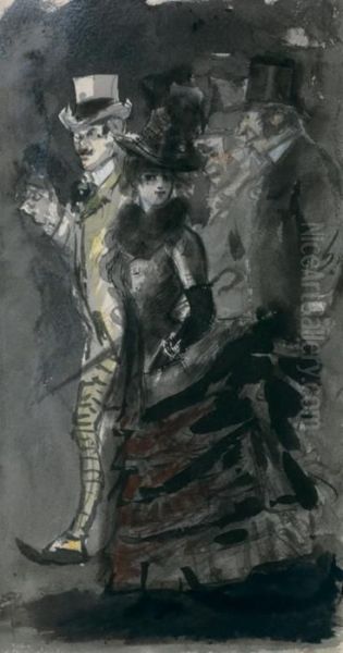 Une Parisienne Oil Painting by Jean-Louis Forain