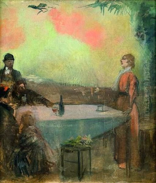 Le Diner Champetre Oil Painting by Jean-Louis Forain