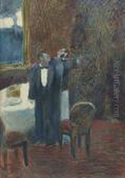 The Butler And The Gentleman Oil Painting by Jean-Louis Forain