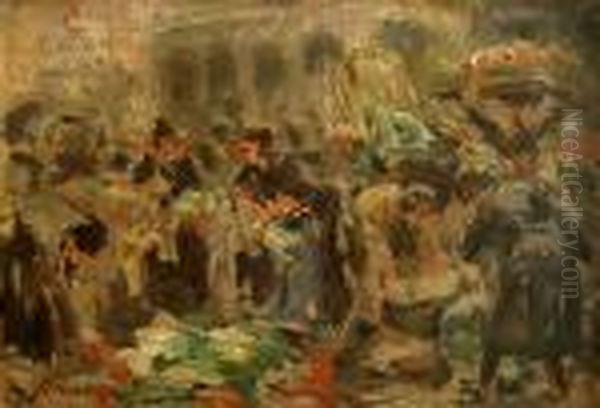 Markthallen In Paris Oil Painting by Jean-Louis Forain