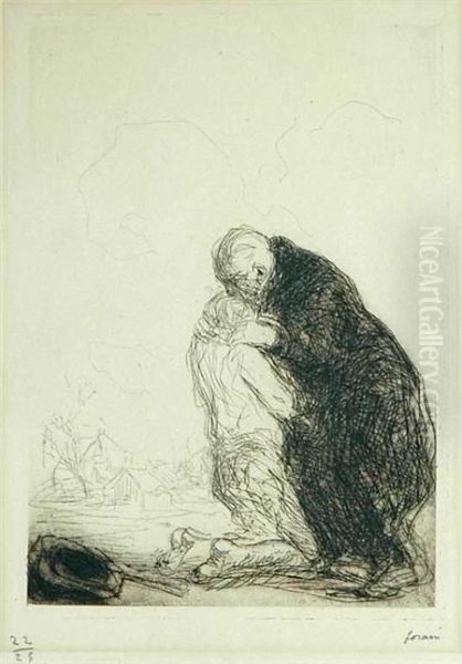 Return Of The Prodigal Son Oil Painting by Jean-Louis Forain