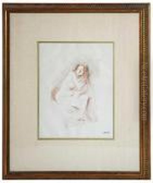 Seated Nude Oil Painting by Jean-Louis Forain