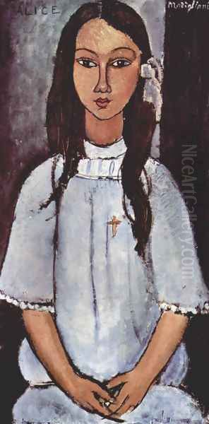 Alice Oil Painting by Amedeo Modigliani