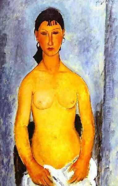 Standing Nude Elvira Oil Painting by Amedeo Modigliani