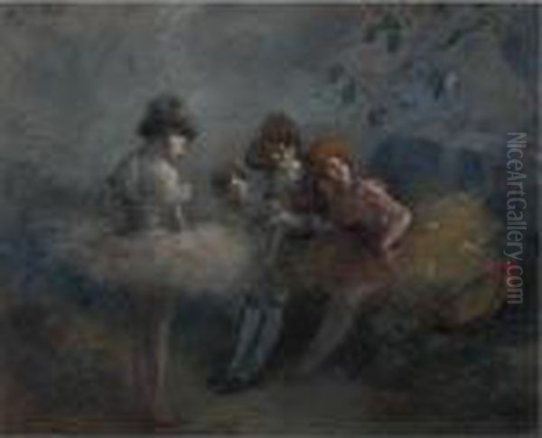 Scene De Ballet Oil Painting by Jean-Louis Forain