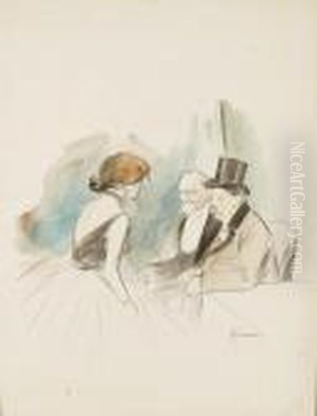 Dans Sa Loge Oil Painting by Jean-Louis Forain