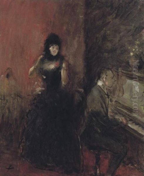 La Lecon De Chant Oil Painting by Jean-Louis Forain