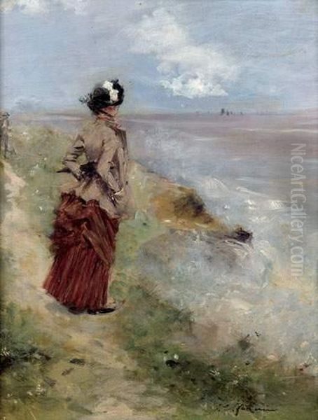 Promeneuse Au Bord De La Mer Oil Painting by Jean-Louis Forain