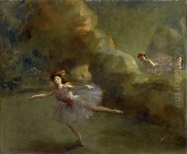 Entree Du Ballet Oil Painting by Jean-Louis Forain