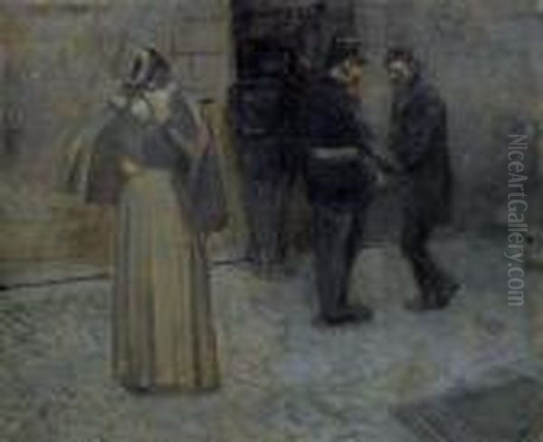 L'interpellation Oil Painting by Jean-Louis Forain