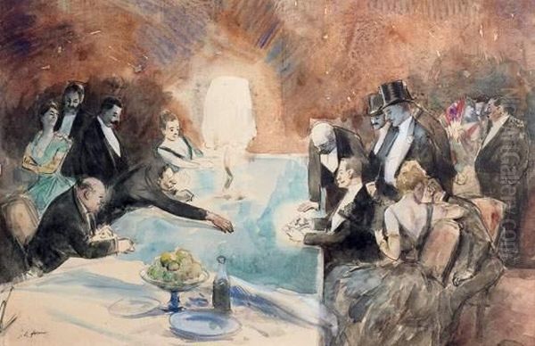 Chambre ! Vers 1888 Oil Painting by Jean-Louis Forain