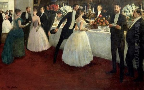 Le Buffet Oil Painting by Jean-Louis Forain