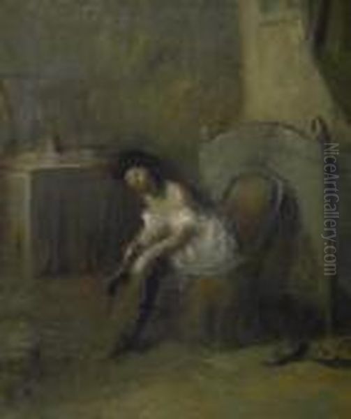 Danseuse S'habillant Oil Painting by Jean-Louis Forain