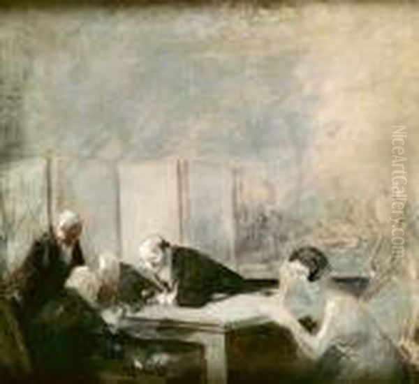 Au Casino Oil Painting by Jean-Louis Forain