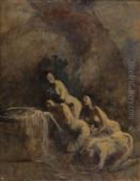  Baigneuses  Oil Painting by Jean-Louis Forain