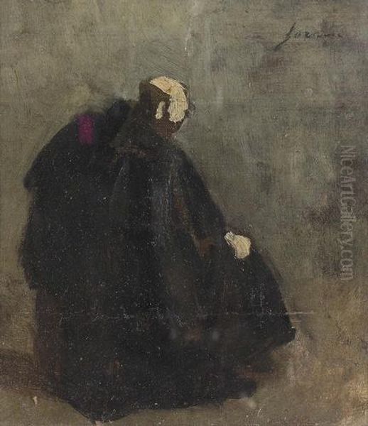 Studie Zu Einem Sitzenden Juristen. Oil Painting by Jean-Louis Forain