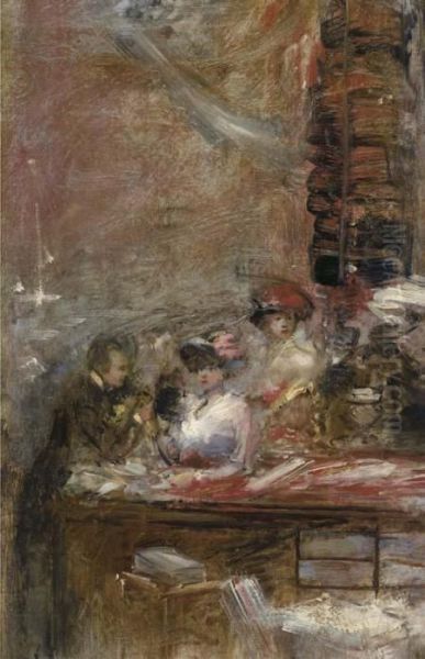 Chez Le Modiste Oil Painting by Jean-Louis Forain