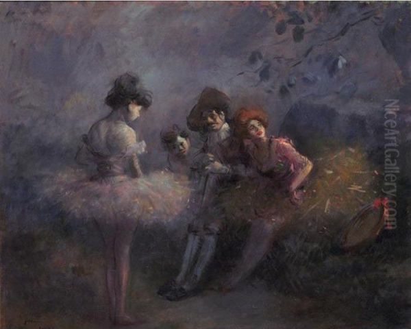 Scene De Ballet Oil Painting by Jean-Louis Forain