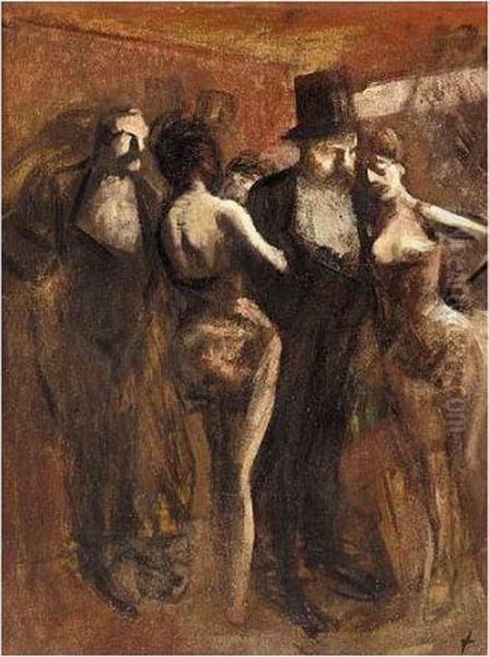 Apres Le Spectacle Oil Painting by Jean-Louis Forain