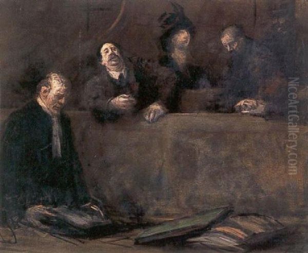 In The Courtroom Oil Painting by Jean-Louis Forain