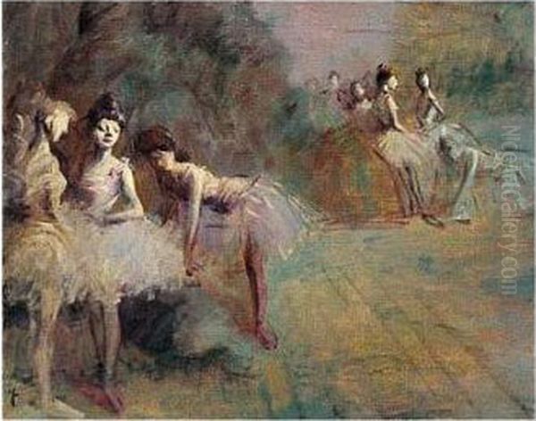 Danseuses Au Repos Oil Painting by Jean-Louis Forain