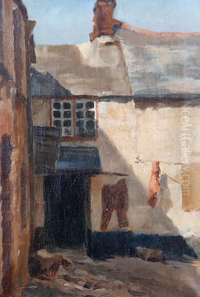 Corner Of Old Newlyn Oil Painting by Stanhope Alexander Forbes