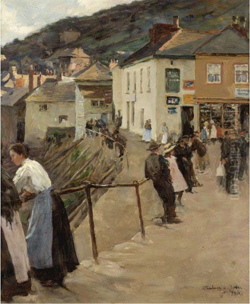 The Harbour At Mousehole Oil Painting by Stanhope Alexander Forbes