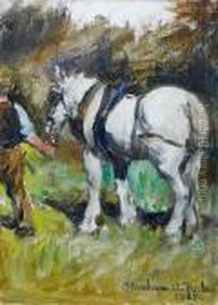 Mr Spargo And Jack The Horse Oil Painting by Stanhope Alexander Forbes