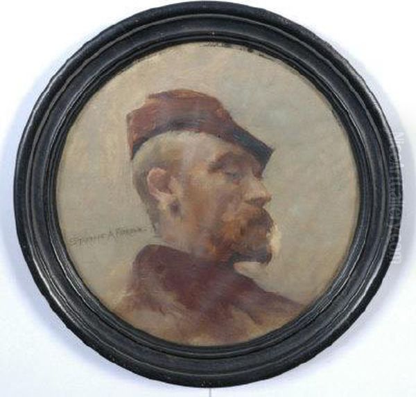 A Portrait Of Norman Garstin. Oil Painting by Stanhope Alexander Forbes