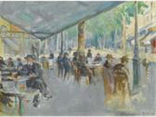 The Cafe Oil Painting by Stanhope Alexander Forbes