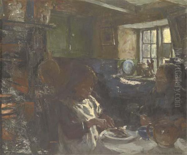 Teatime Oil Painting by Stanhope Alexander Forbes