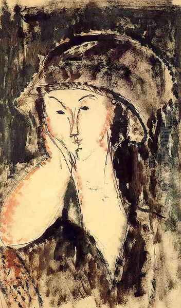 Beatrice Hastings Leaning on Her Elbow Oil Painting by Amedeo Modigliani