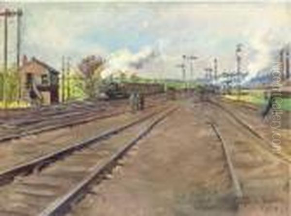 The Sidings Oil Painting by Stanhope Alexander Forbes